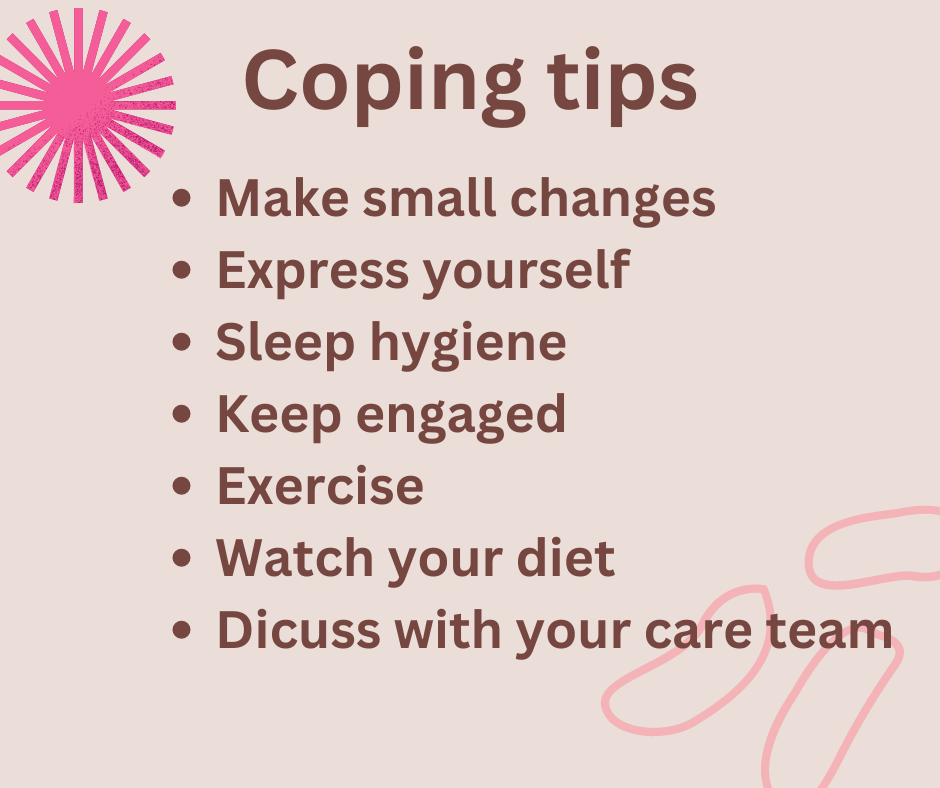 Infographic on coping tips for chronic kidney disease and depression