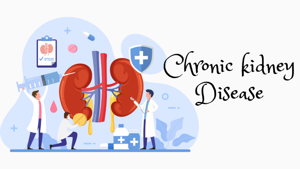 Image of the kidneys being treated by doctors with the caption "chronic kidney disease".