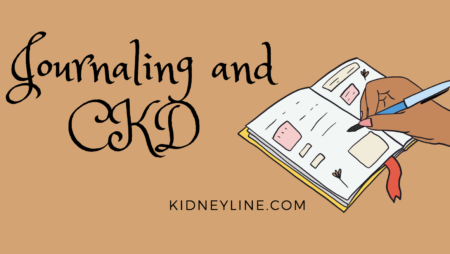 Image of a journal and a text that says Journaling and CKD
